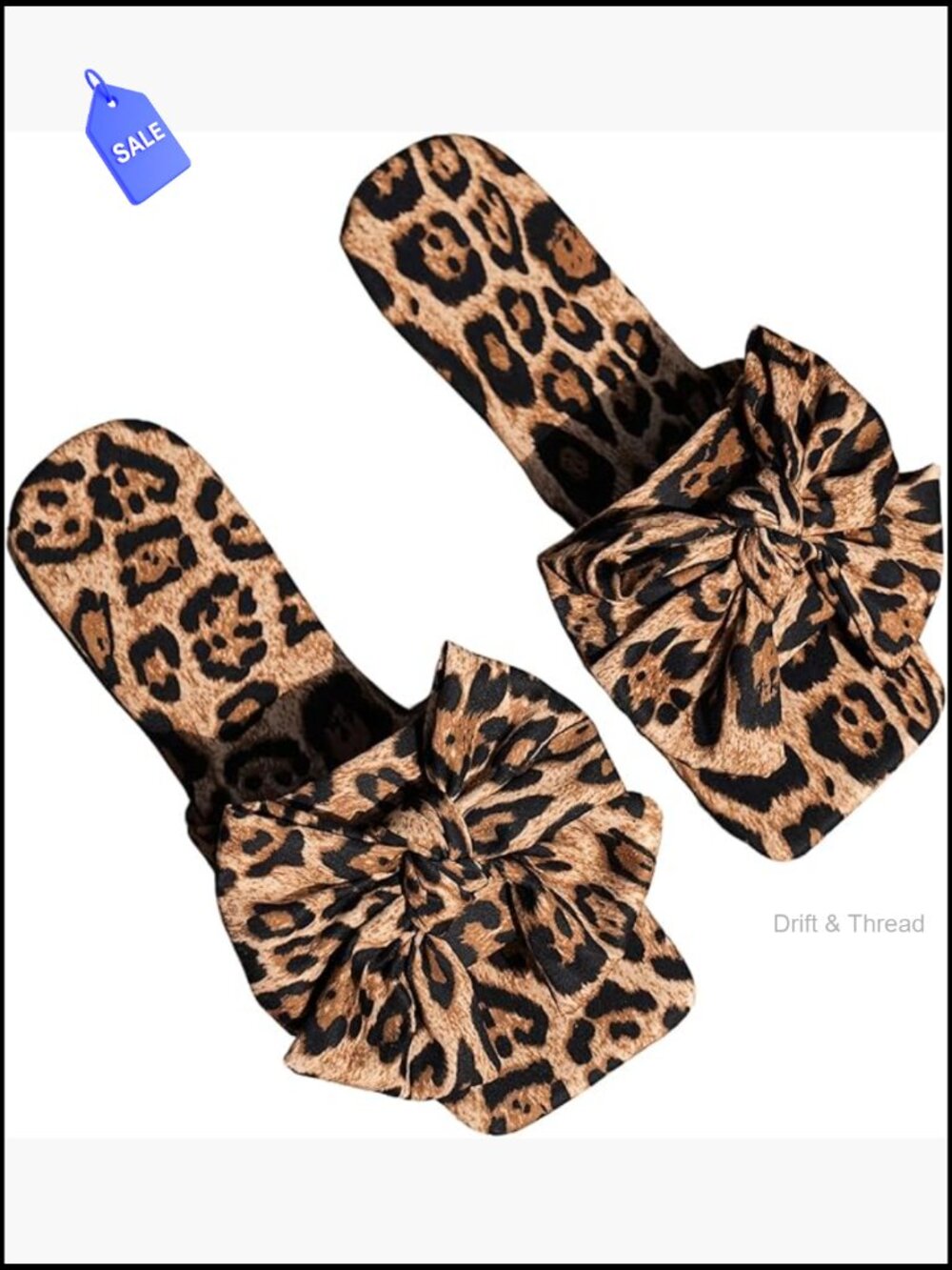 Women's Bow Cute Sandals Trendy Graphic Print Dressy Open Square Toe Summer